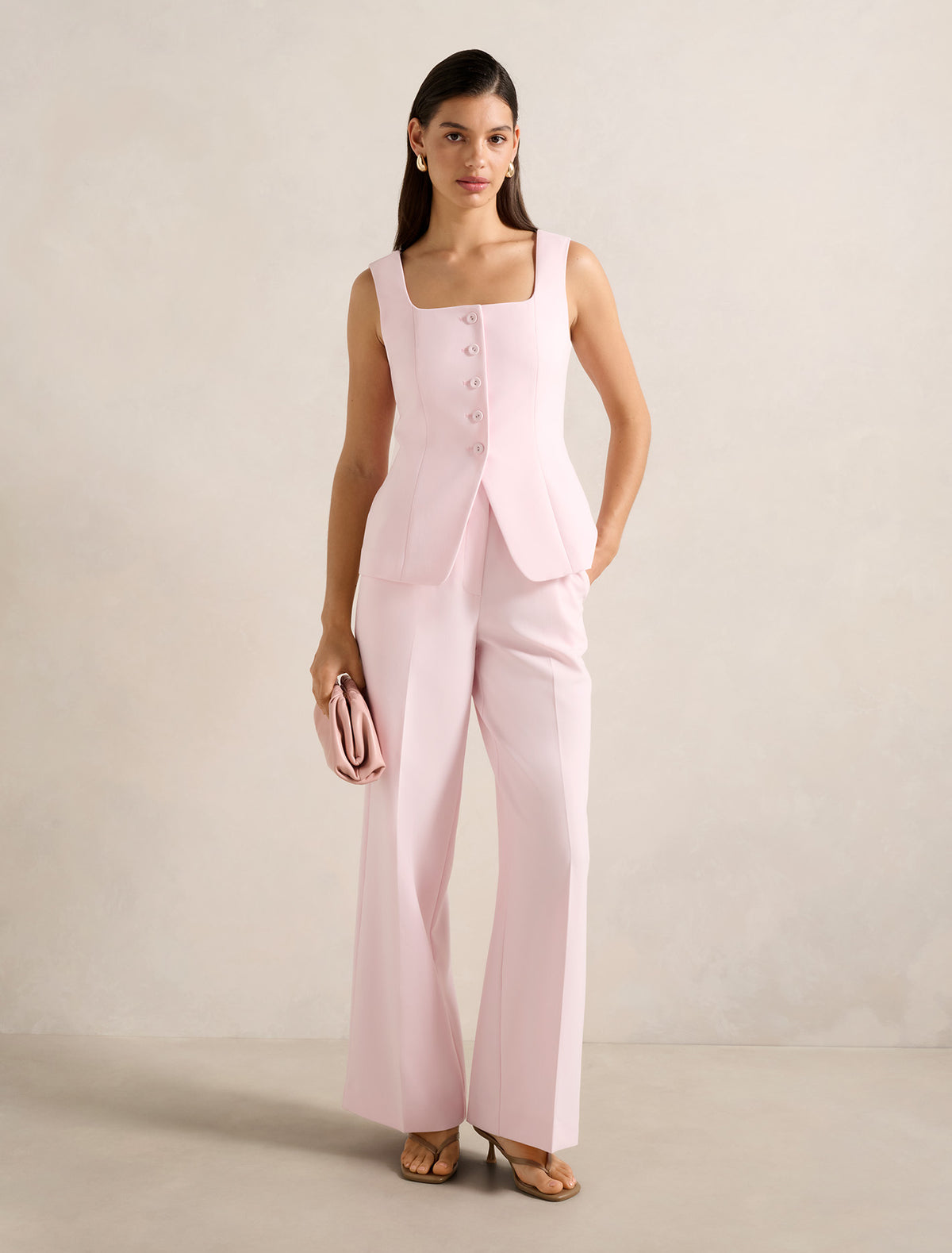 Haisley Square Neck Waistcoat Cherry Blossom Suit