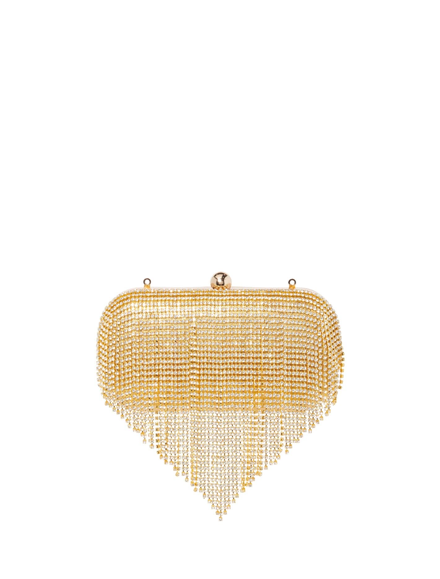 Forever New Women's Opal Sparkle Hardcase Clutch Bag in Gold Glass/Metallic fibres/Polyester