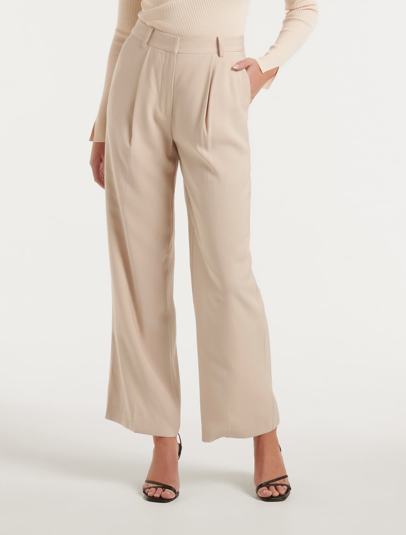 Forever New Women's Ines Tailored Straight-Leg Pants in Neutral