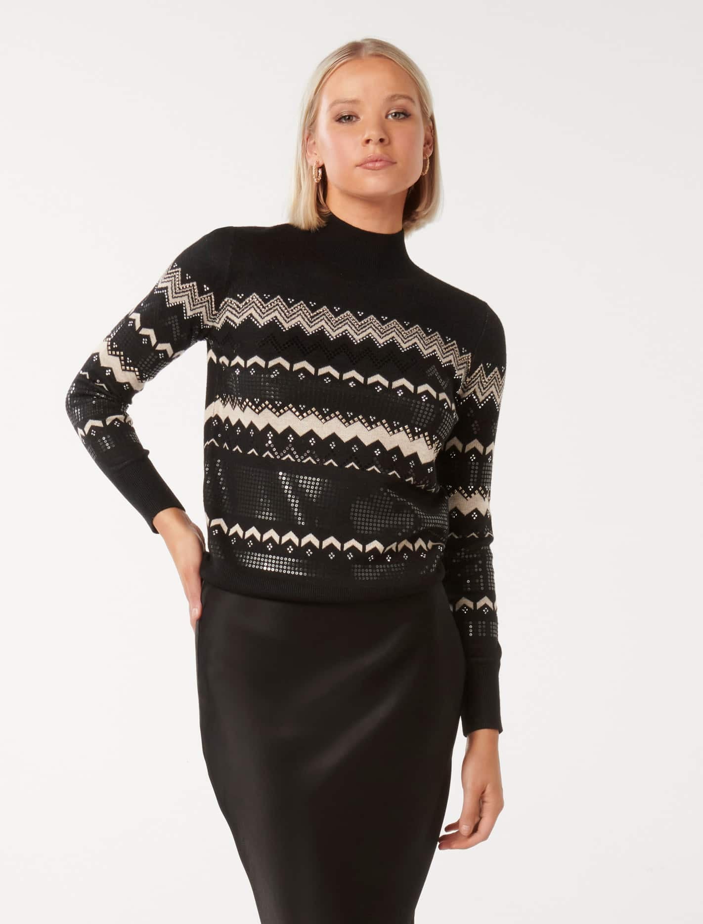 Steph Embellished Fair Isle Jumper Women's Fashion Forever New