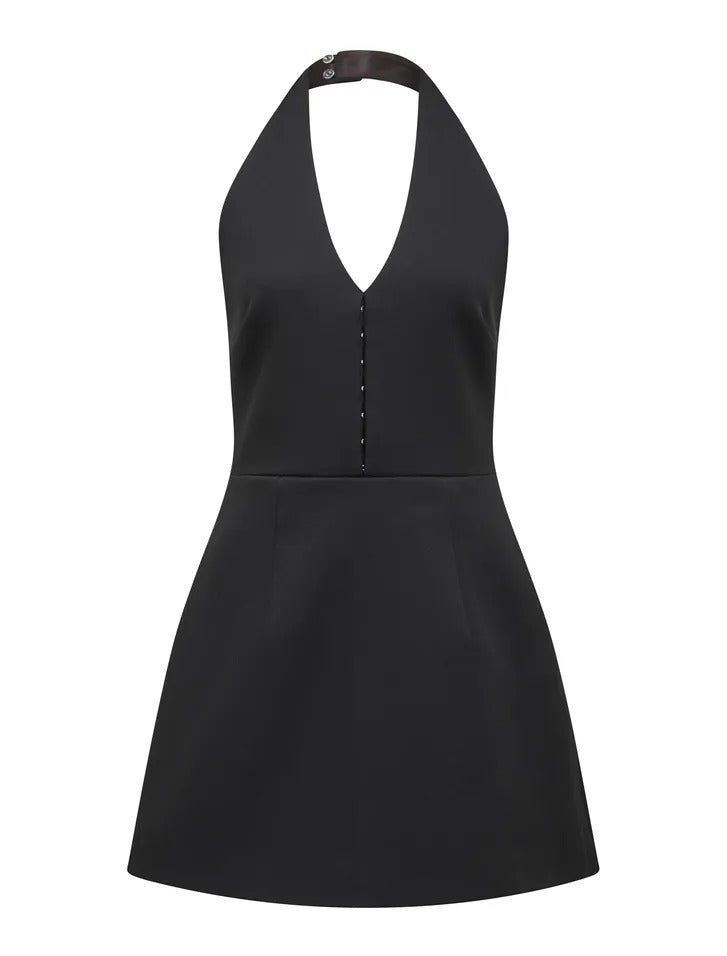 Ricki Halter Hook and Eye Mini | Mini Dress | Black Dress