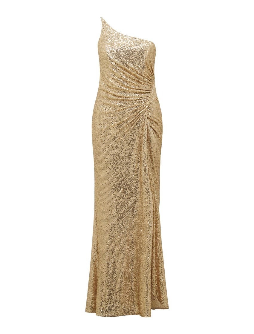 Carolyn Sequin Asymmetrical Gown