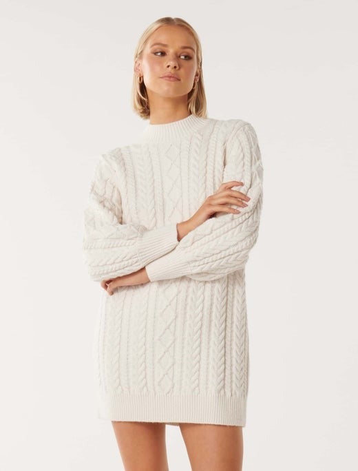 Harper Cable Knit Jumper Dress